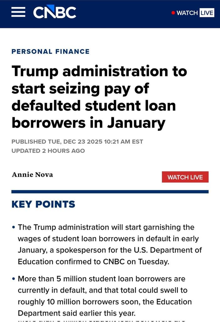 Trump is going after people who owe student loans