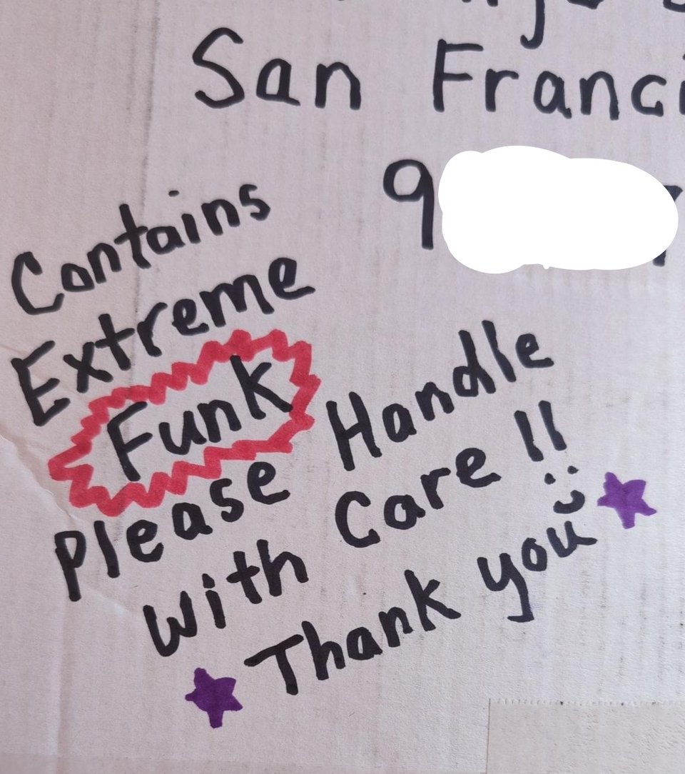 The packaging I received those CDs in, which warns "Contains Extreme Funk: Please Handle with Care!! Thank you"