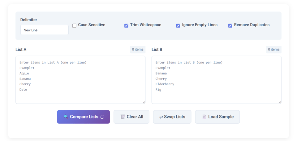 Compare Two Lists