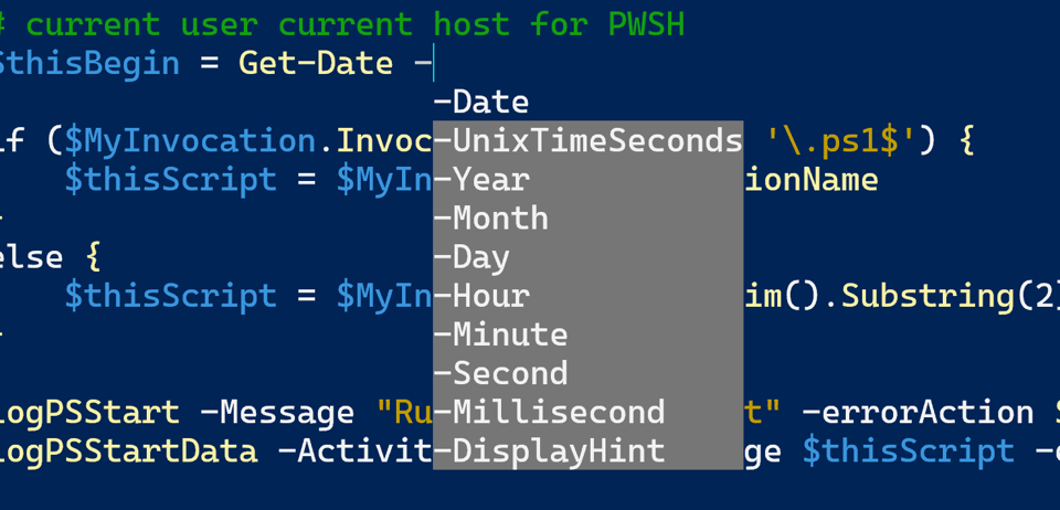 PSEdit Intellisense