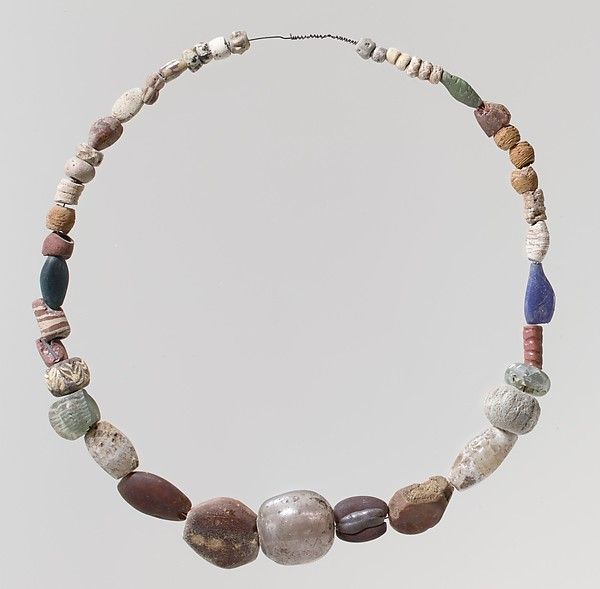 necklace made of small foraged stones