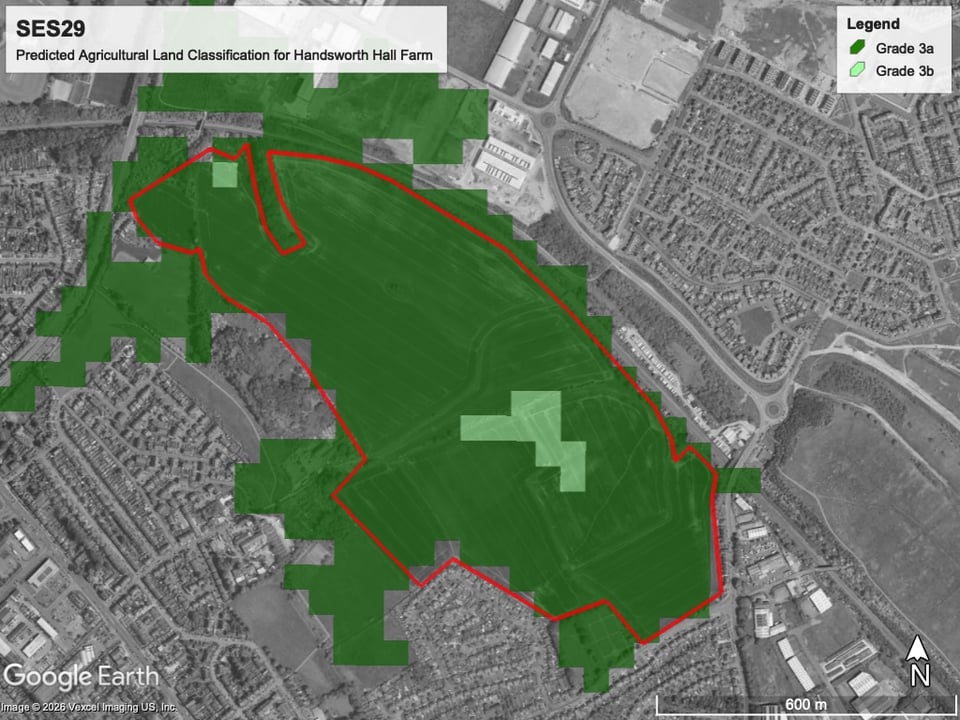Predicted Agricultural Land Classification of Handsworth Hall Farm
