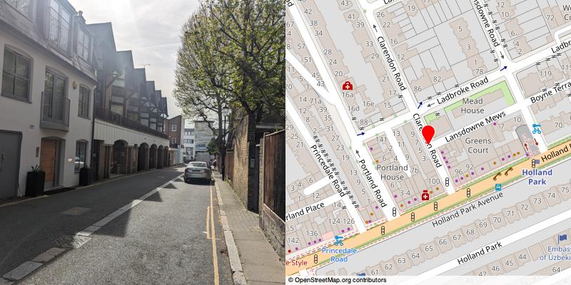 A picture and map of the mews