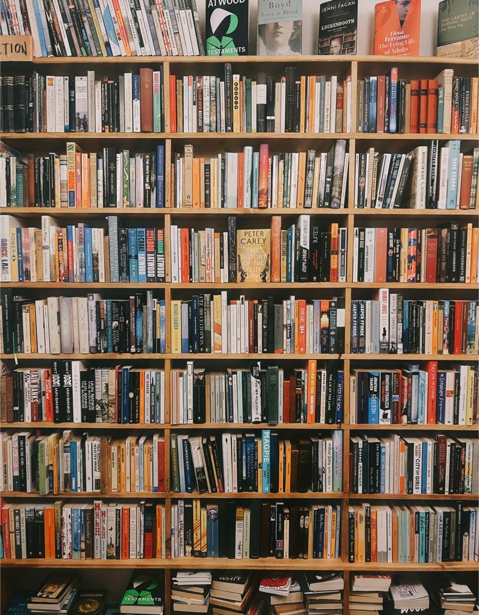 A bookshelf full of books