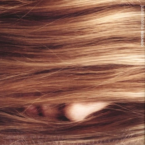This is the cover for Juana Molina’s SEGUNDO album, which is an extreme close up of her face, except her face is almost entirely covered by her hair; it’s mostly just her blondish-red hair you see, with her nose and lips barely poking out. Also the angle is tilted so her nose and mouth are pointing downward.