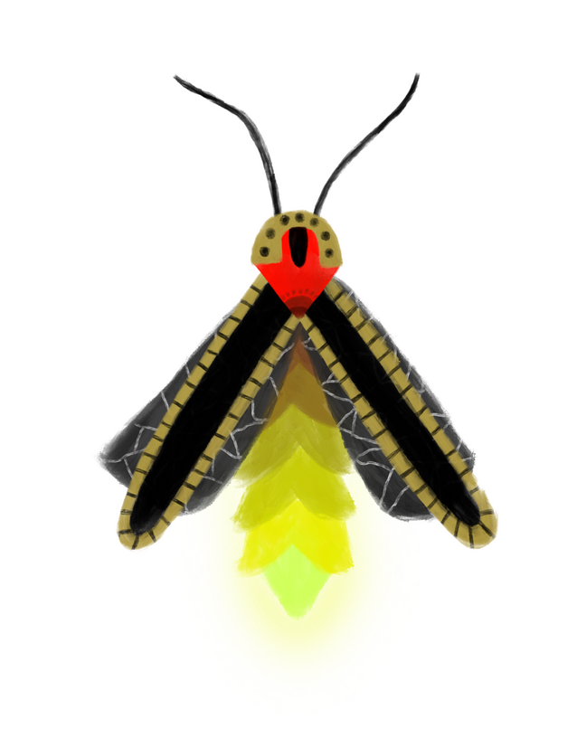 Illustration of a firefly from the Printable Adornments digital download