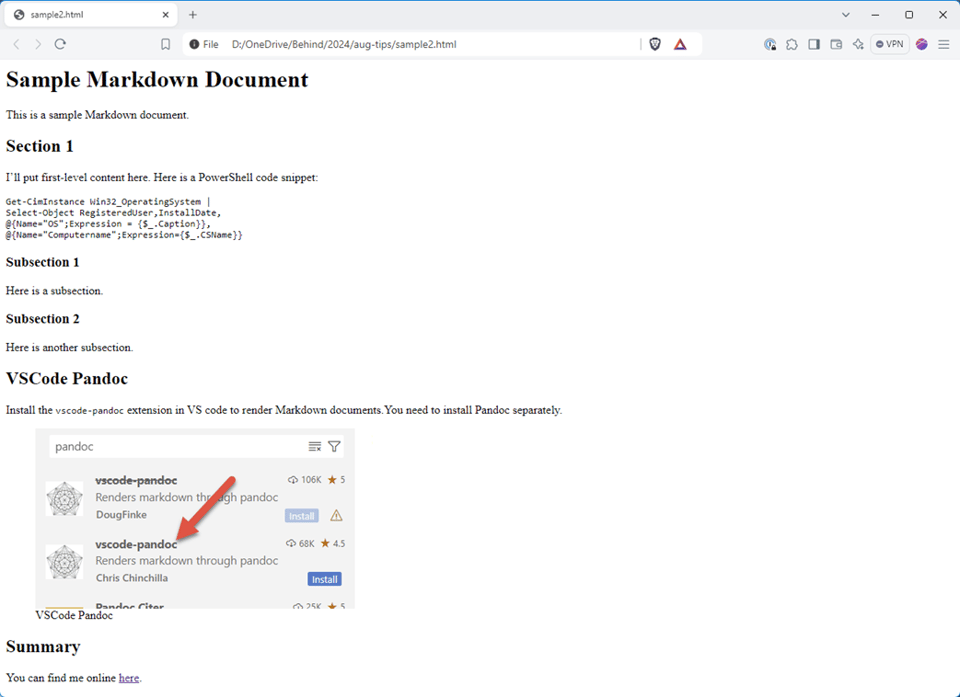 Convert Markdown to HTML
