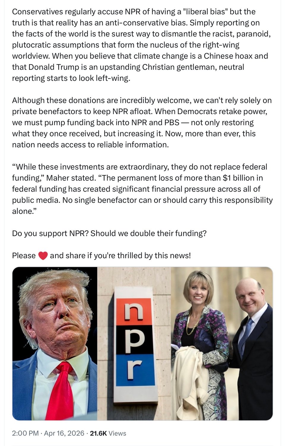 All things considered. This is what happened at NPR.