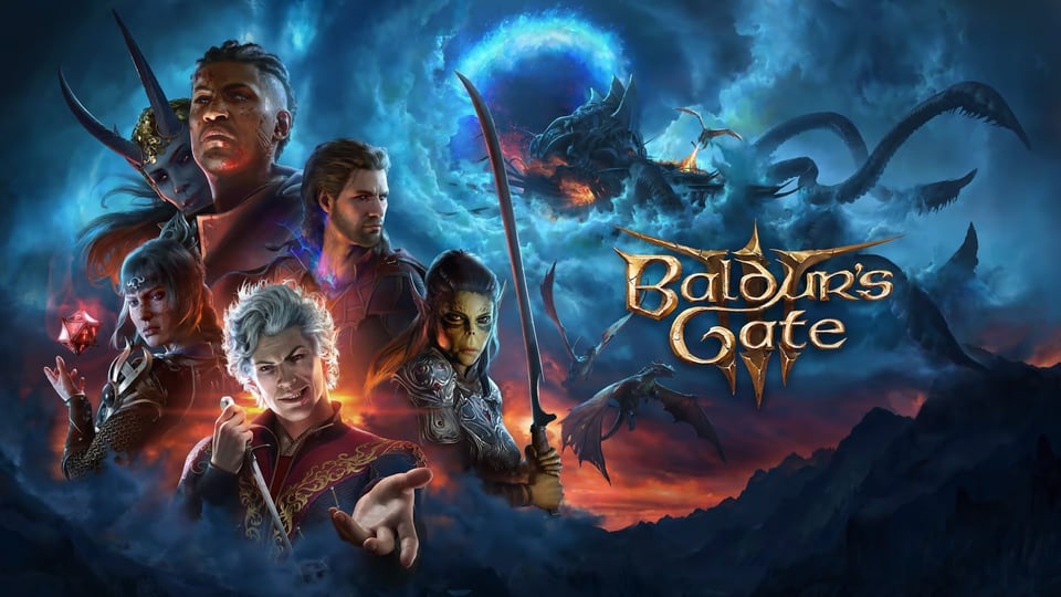 The title screen of Baldur's Gate