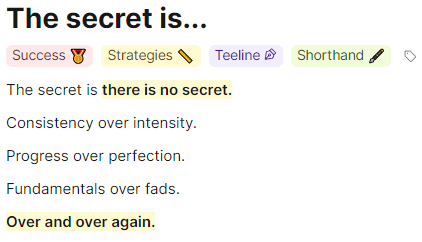 The secret is, there is no secret