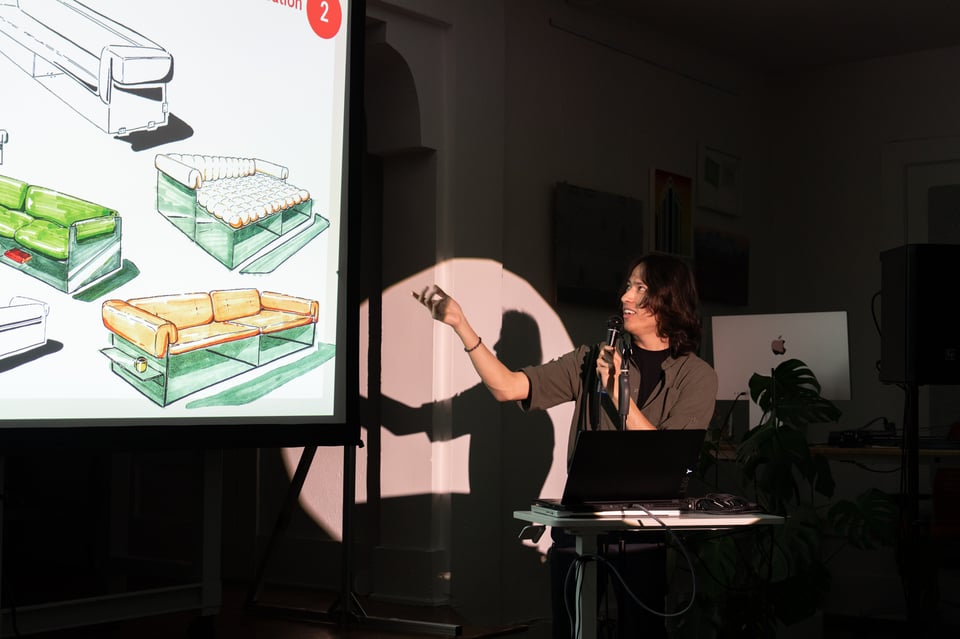 Max presenting at In The Making.