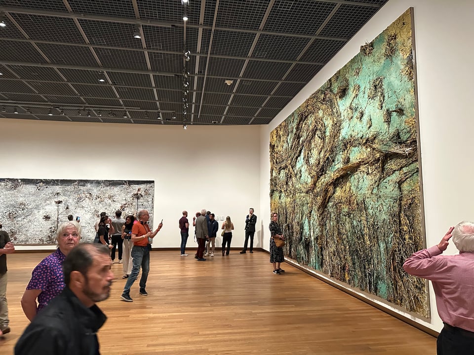 Photo of Anselm Kiefer's Starry Night on display at the Vincent van Gogh Museum. It's big.