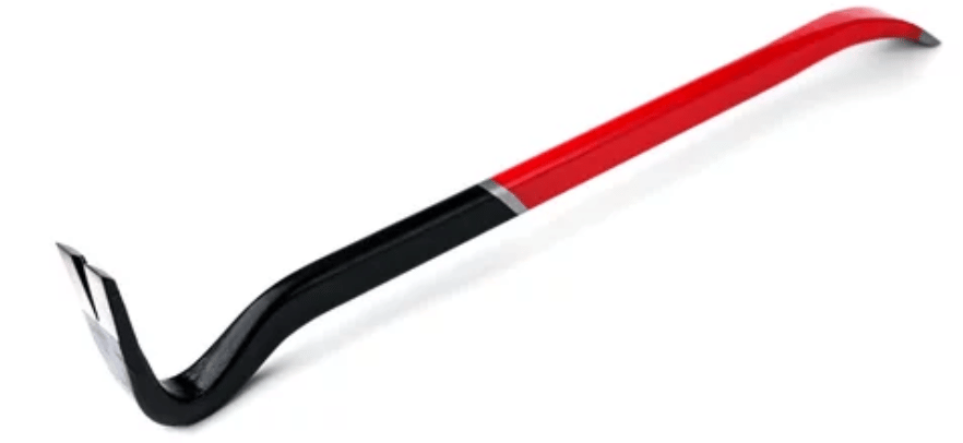 a red and black crowbar