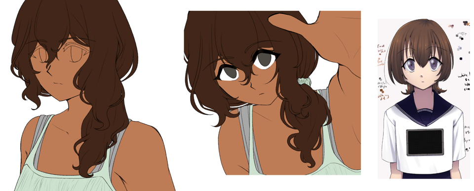 work in progress of diana and merope's sprites. merope is in the rendering stage