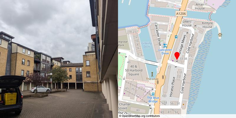 A picture and map of the mews