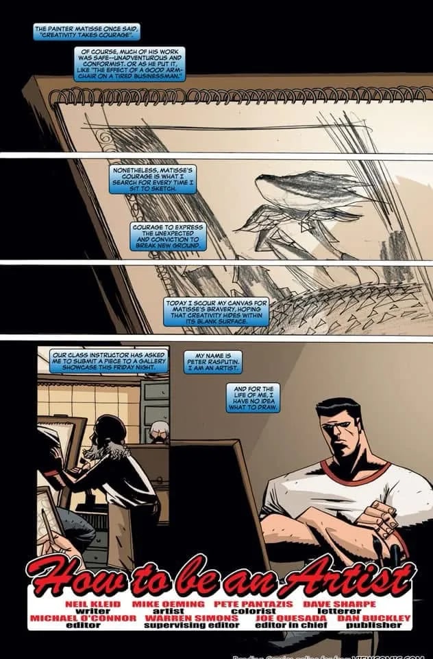 The first page of Kleid and Oeming’s Colossus story