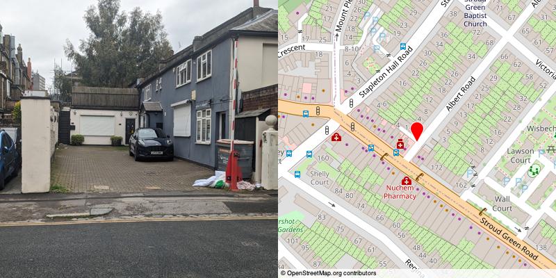 A picture and map of the mews