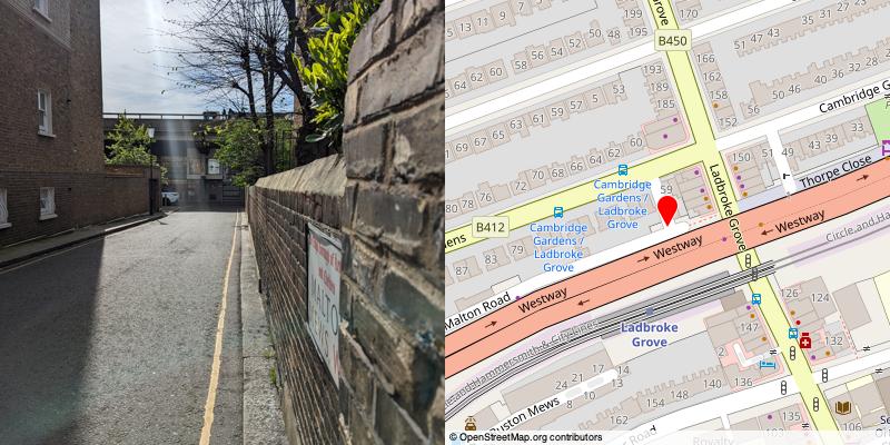 A picture and map of the mews