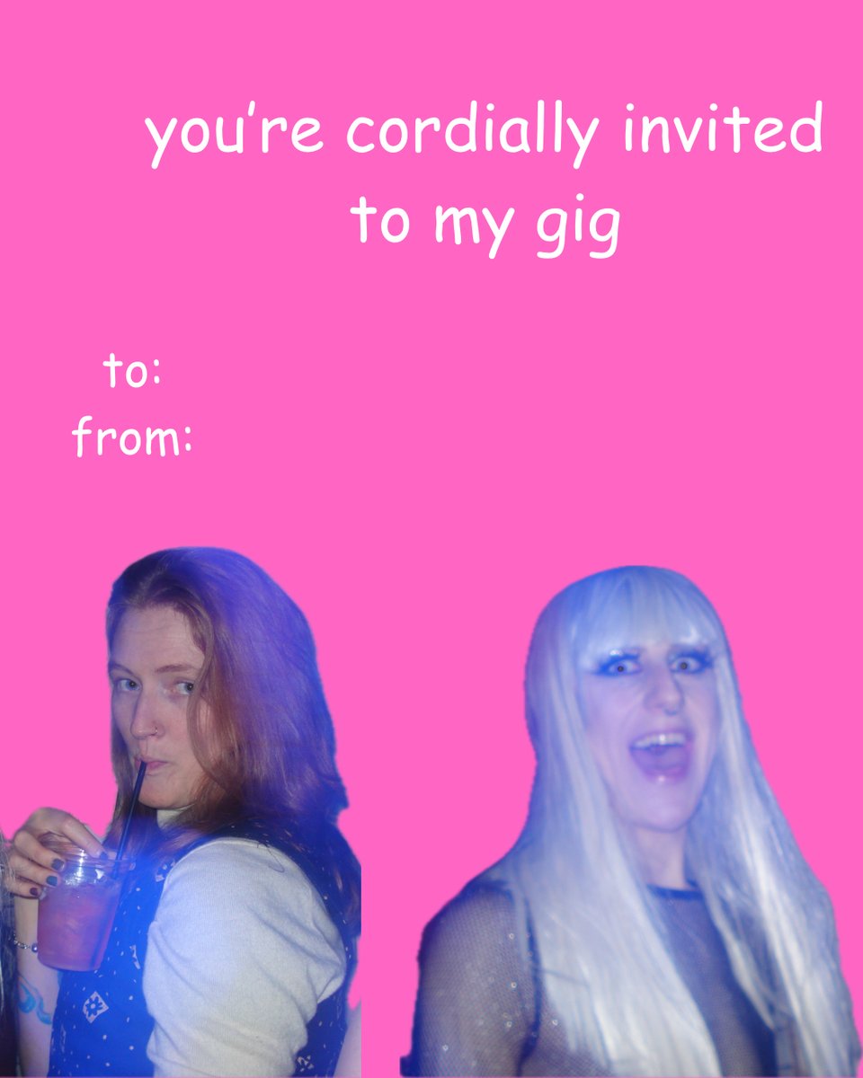 a valentines meme card that says "you're cordially invited to my gig" with pics of lotus and beth