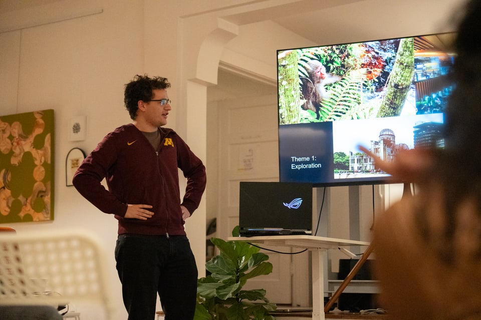 Jacob presenting from a screen.