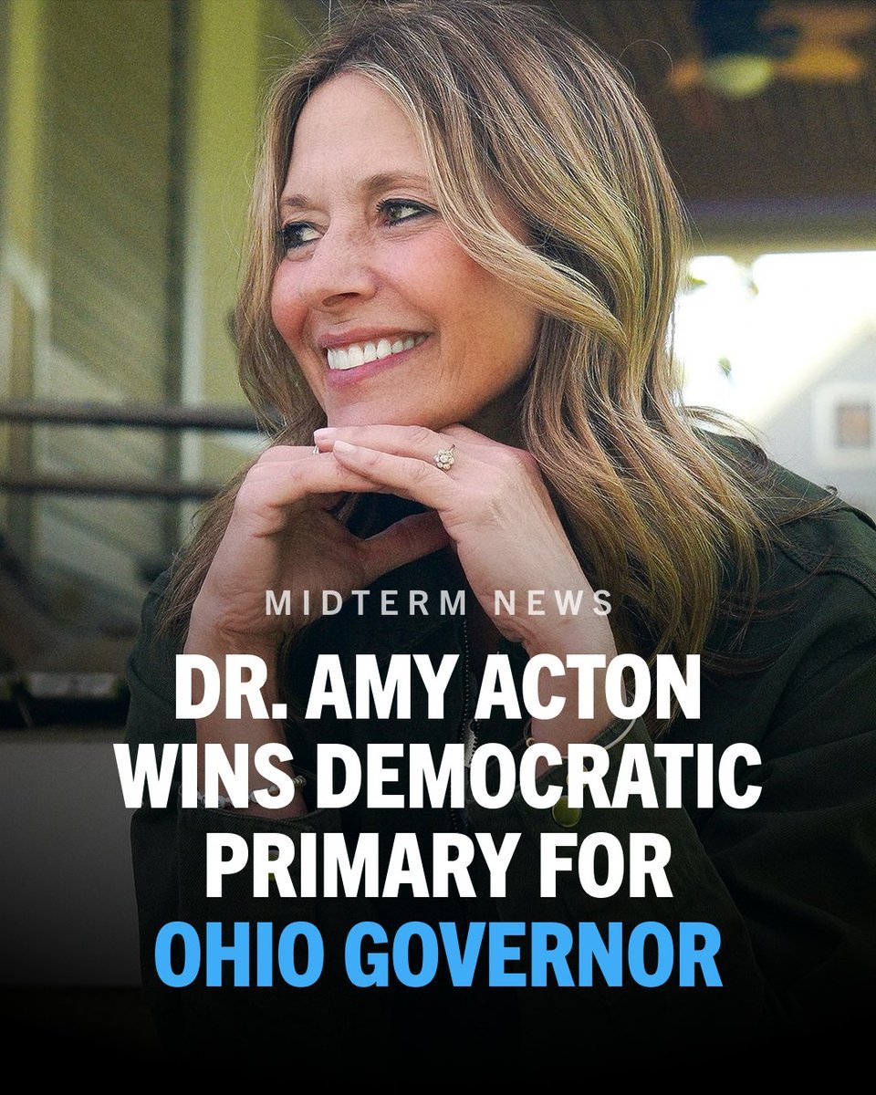 Amy Acton won the Democratic primary for Governor of Ohio.