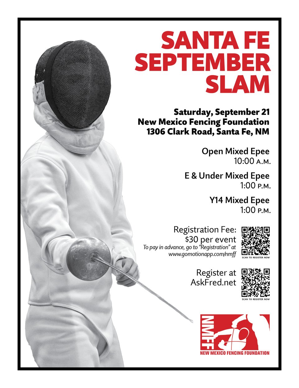 Flyer for September tournament