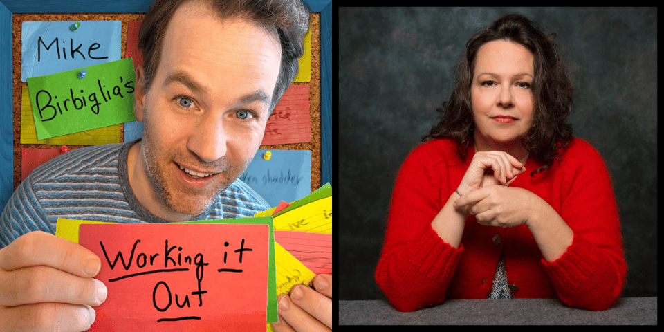 Headshots of Mike Birbiglia & Liz Allen.