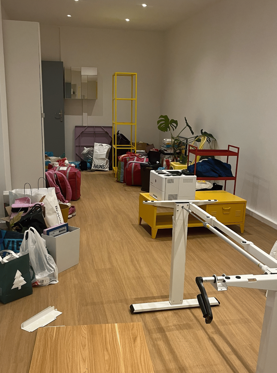 Very messy apartment with boxes everywhere