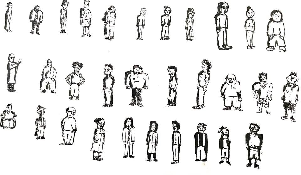 drawings of people used as icons
