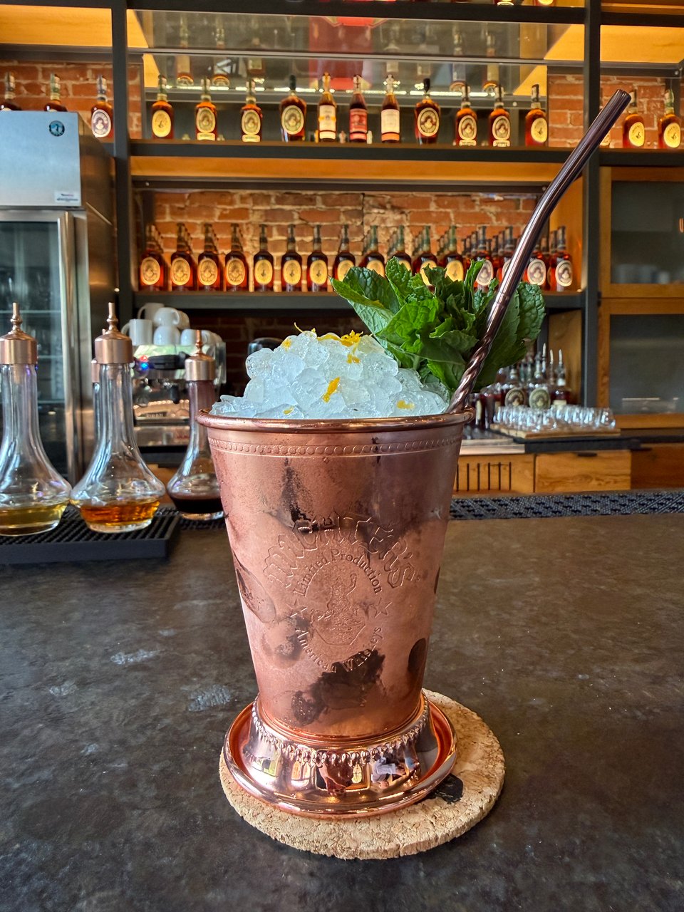 Frosty Julep cup on the Bar at Fort Nelson