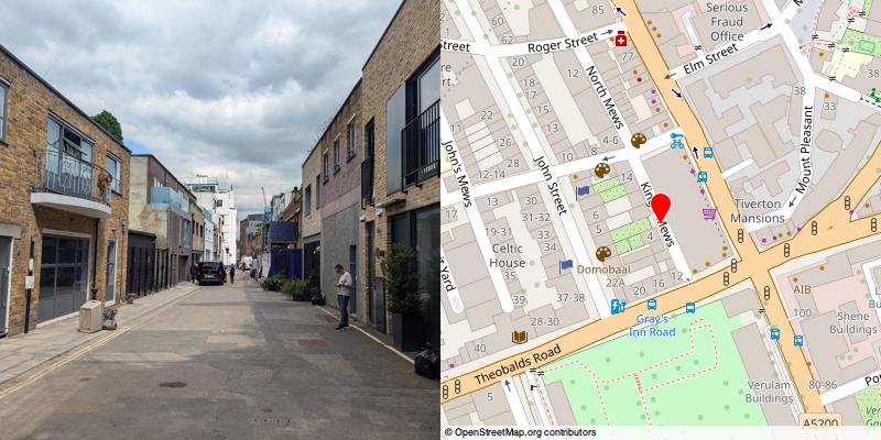 A picture and map of the mews