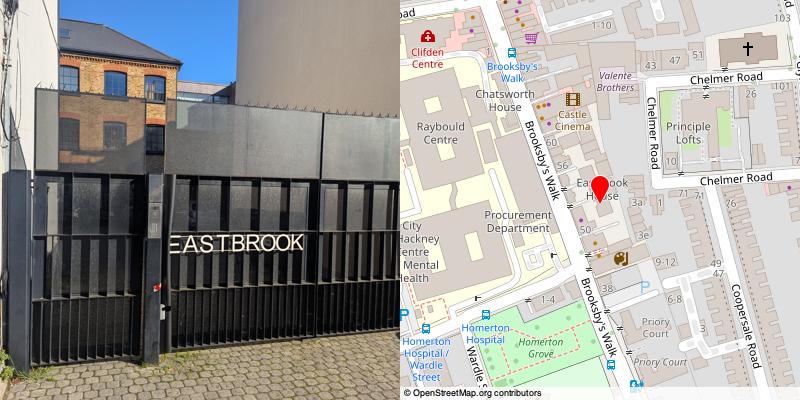 A picture and map of the mews