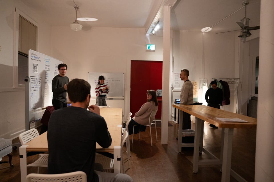 A group gathered at Worknight.