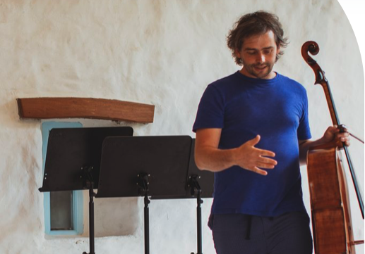 Performer with cello