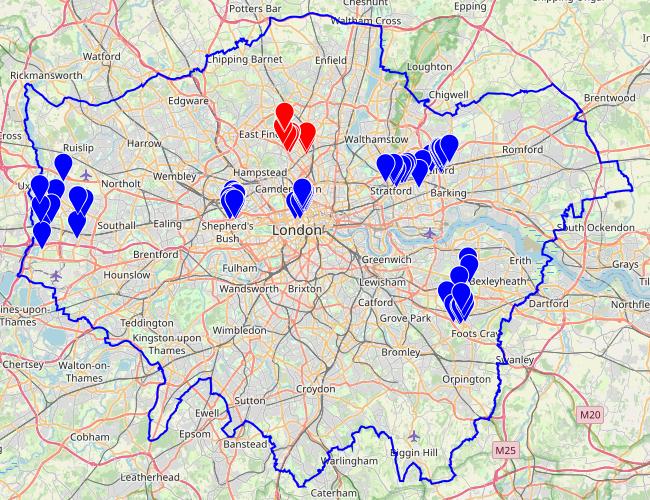 A map of mewses walked to so far