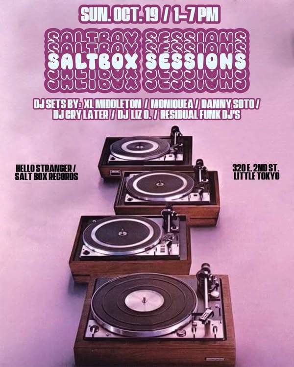Flyer for Salt Box Sessions inside Hello Stranger in Little Tokyo on Sunday, October 19 at 1 p.m.