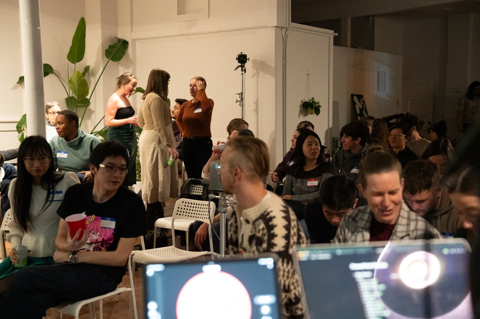 The crowd at PowerPoint Party No. 21.
