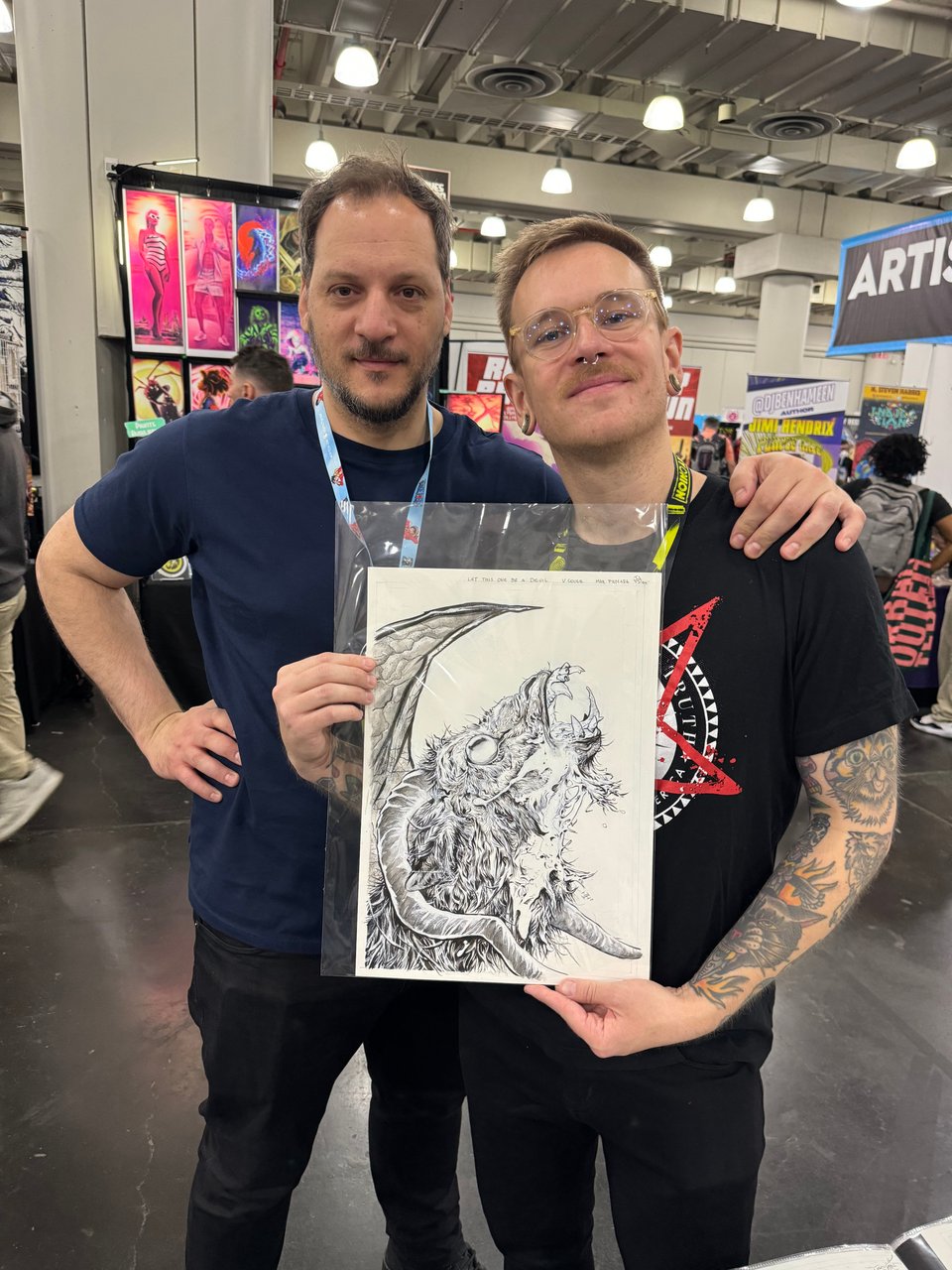 Me Posing with Max Fiumara and the Original LTOBAD #1 Variant Cover Art