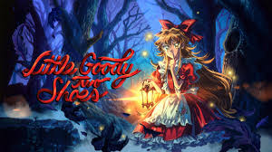 Title card for Little Goody Two Shoes, featuring the heroine Elise holding a lantern.