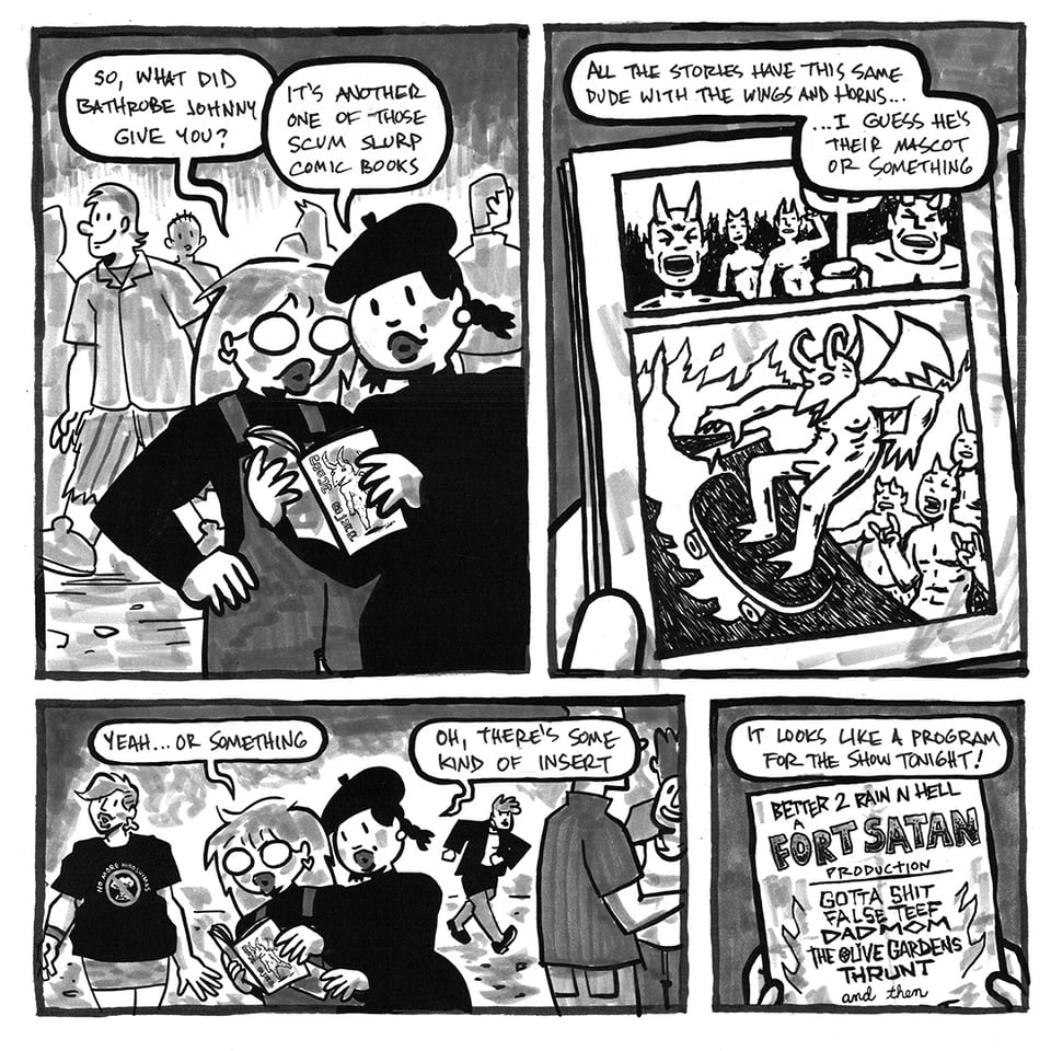 a page from NO RACCOONS IN HELL