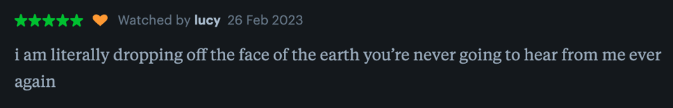 "i am literally dropping off the face of the earth you're never going to hear from me ever again"