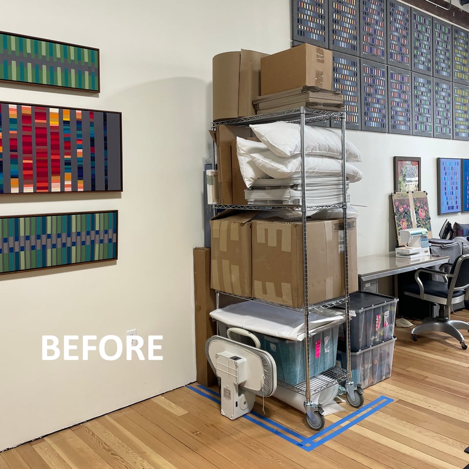 an art studio before and after
