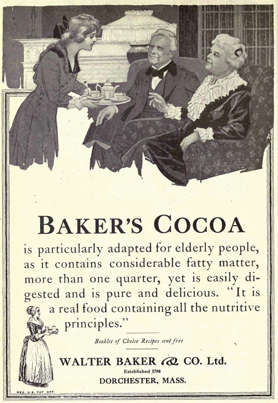 Advertisement for "baker's chocolate" from 1919