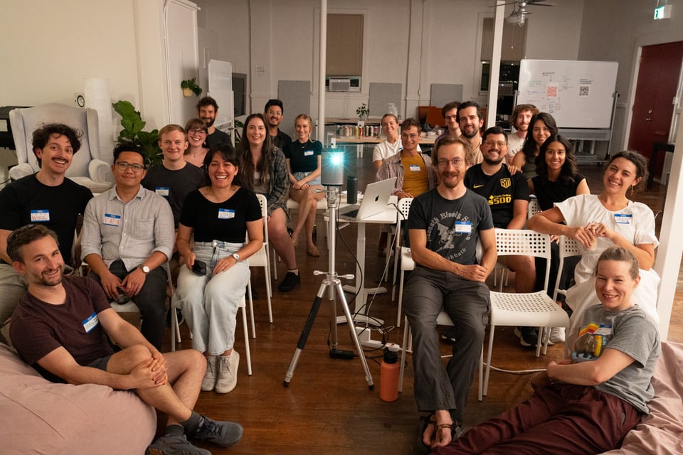 A group photo of people who have just watched a film.