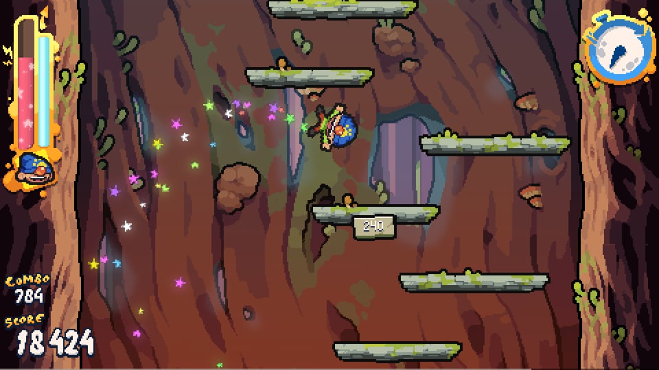 Screenshot from the forest theme in Icy Tower