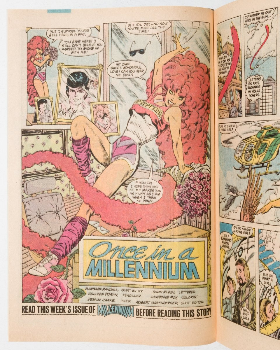 title page of Teen Titans Spotlight with Starfire in a cheesecake pose in workout apparel