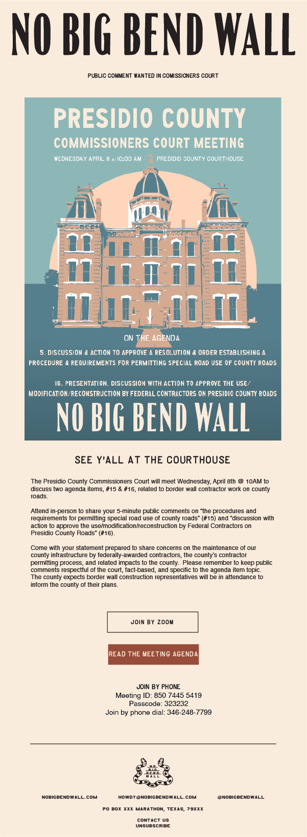 Action Needed: Call for Local Public Comments