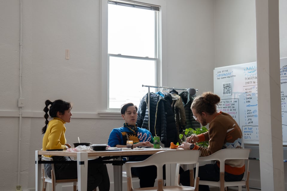 People sitting at a table.