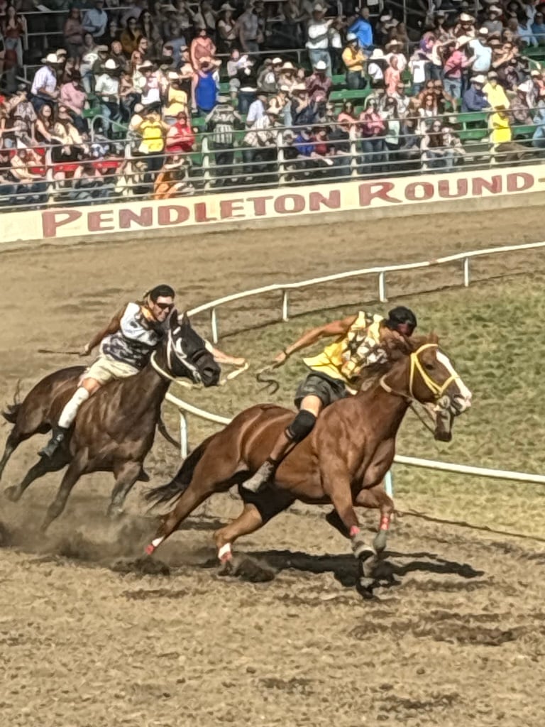 Indian racers at the roundup-headed for the finish line