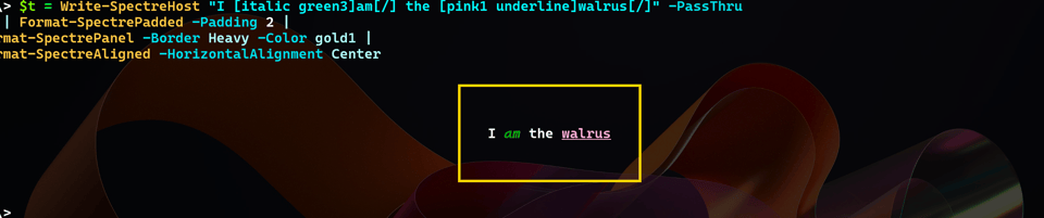 Write-SpectreHost object
